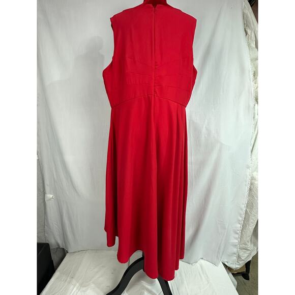 Lane Bryant Red Sleeveless Dress sz 20 lined, sexy, swingy, flattering - Picture 2 of 13